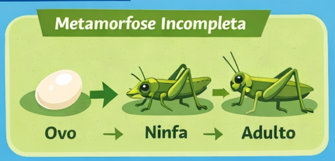 metamorfose do grilo, gafanhoto
